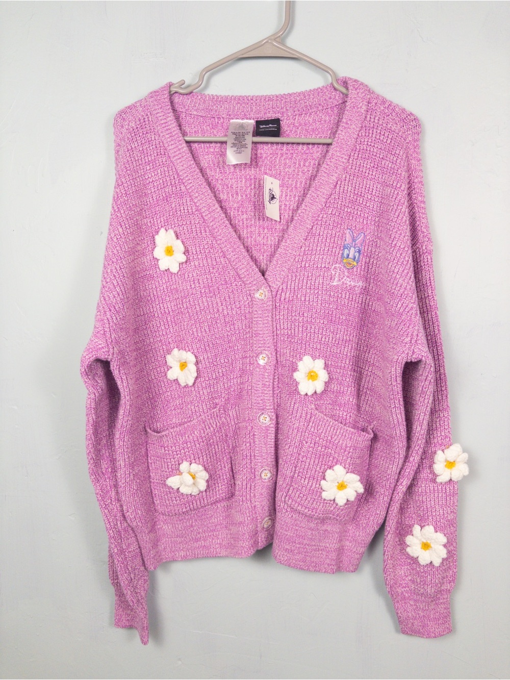 NWT Disney Parks x Her Universe Daisy Duck Pink Floral Cardigan Sweater